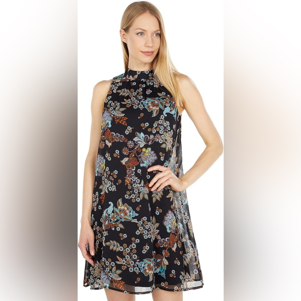 Tommy Hilfiger Floral Mock Neck Shift Dress Romantic Classic 14 - Picture 6 of 7